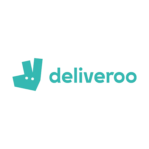 Deliveroo logo, were a logistics startup when we started working with them